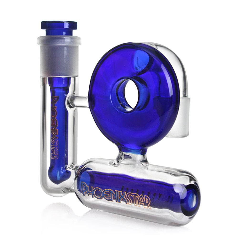 Honeybee Herb Ashcatcher 90° Degree/Male / 18mm / Blue PHOENIX STAR ASH CATCHER WITH DOWNSTEM & INLINE PERC