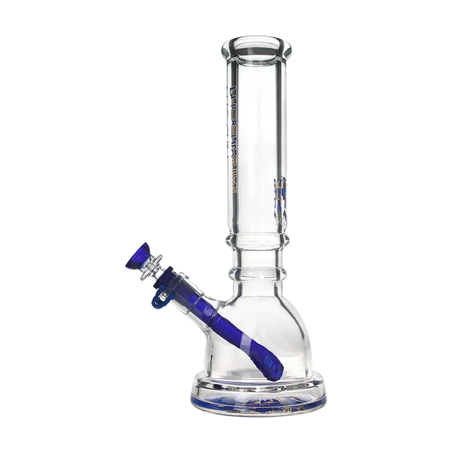 Green Flower Phoenix Star 7Mm Glass 12 Inches Beaker Bong With Wide Base