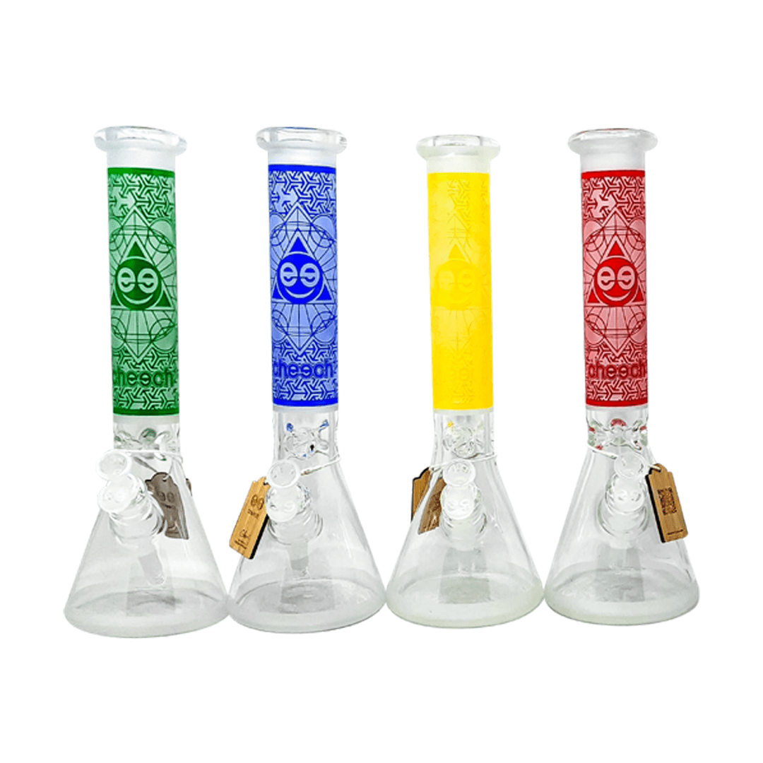 Cheech Glass Bong 13" Blasted Cheech Pattern Beaker