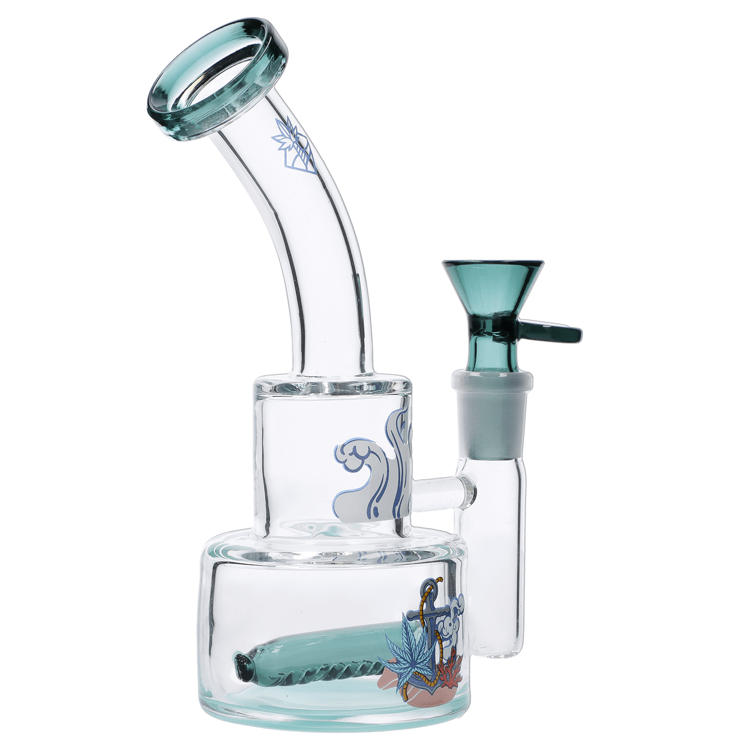 The Parasol Dab Rig is displayed in a side view, featuring clear glass and a unique, sculpted design.