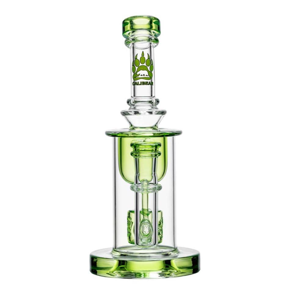 Front view of the COLORED TORUS, a clear glass piece with a rounded base and cylindrical neck, against a plain white background.