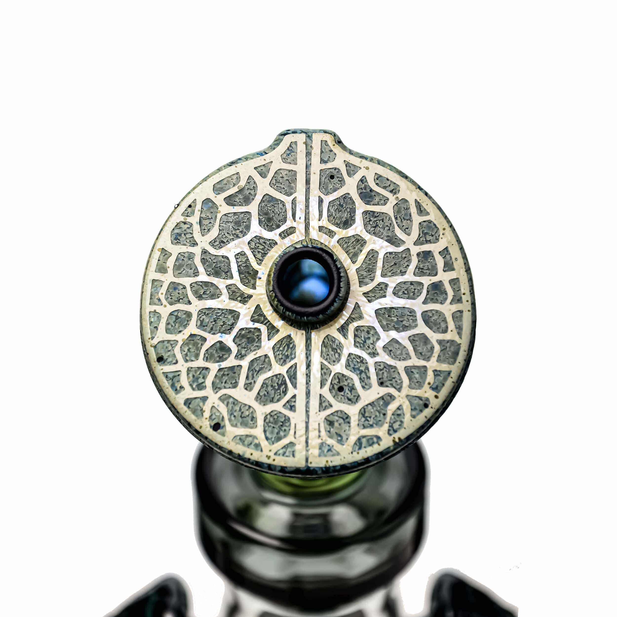 Top-down view of the ETCH DAB RIG-V4| showcasing the patterned, dark-colored glass surface and central joint detail.