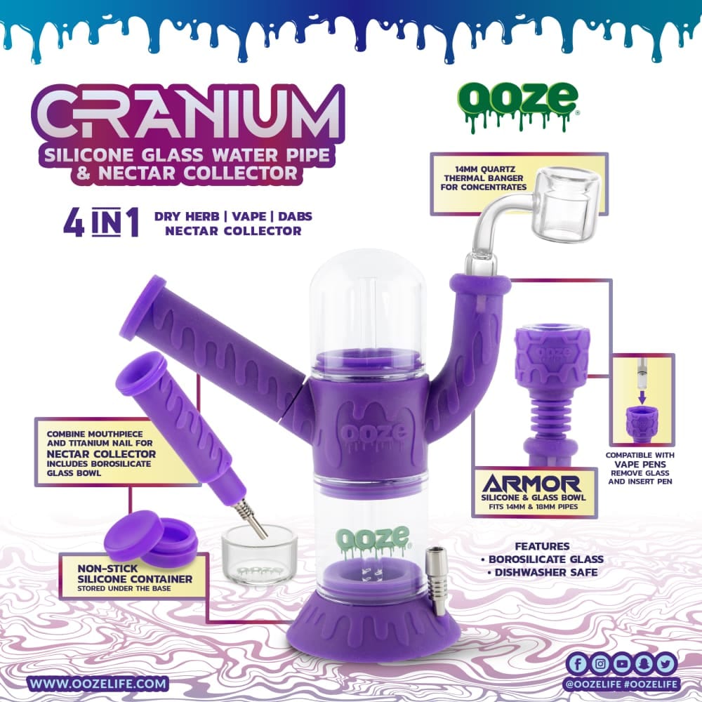 Ooze Cranium Silicone 4-in-1 Hybrid Bong