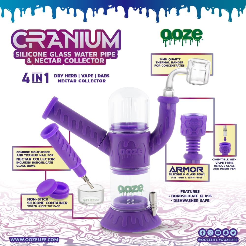 Ooze Cranium Silicone 4-in-1 Hybrid Bong