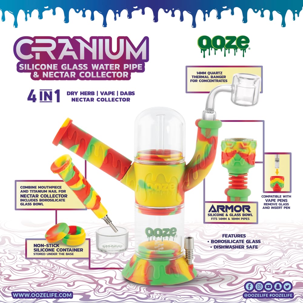 Ooze Cranium Silicone 4-in-1 Hybrid Bong