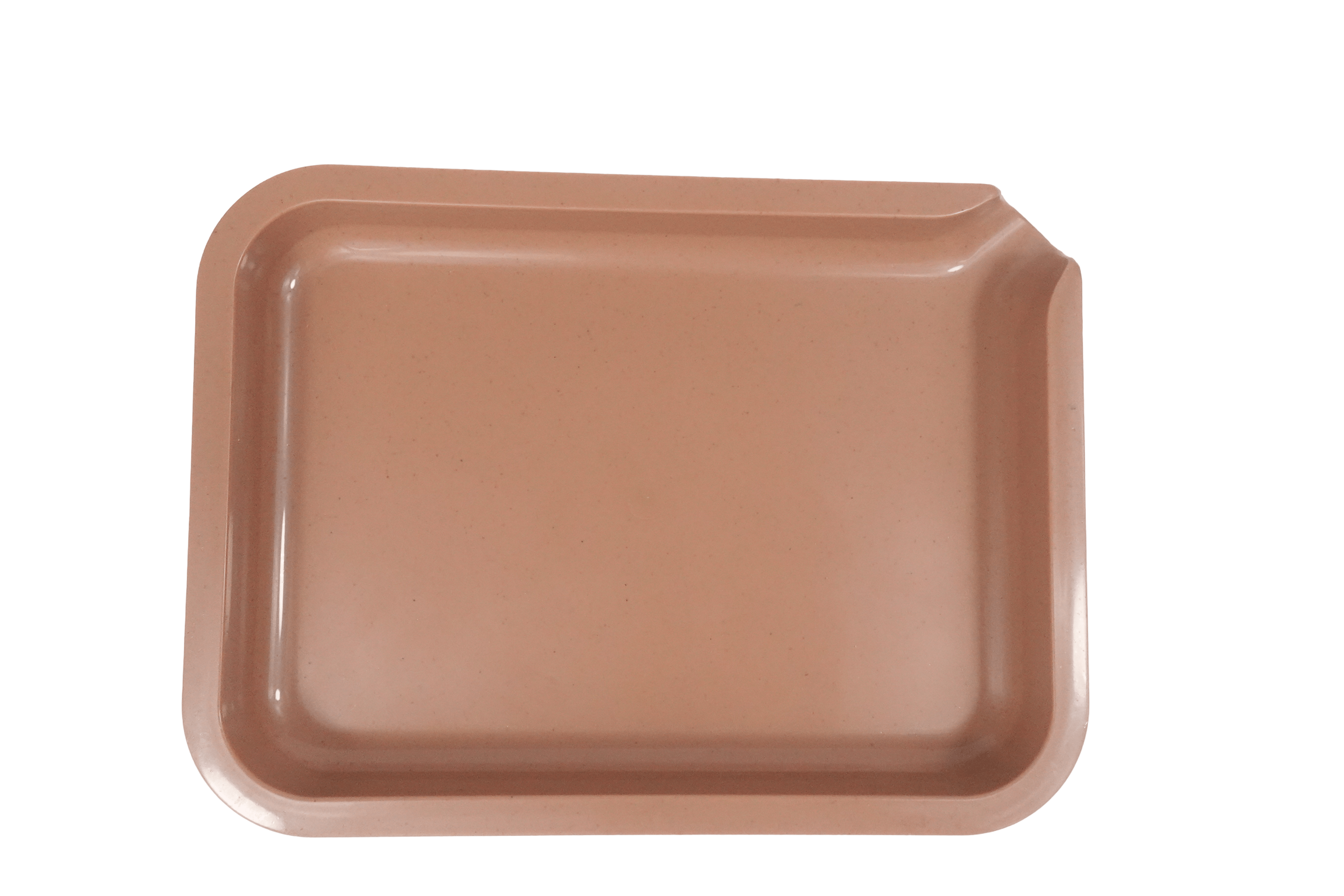 Brown rolling tray isolated on a white background.