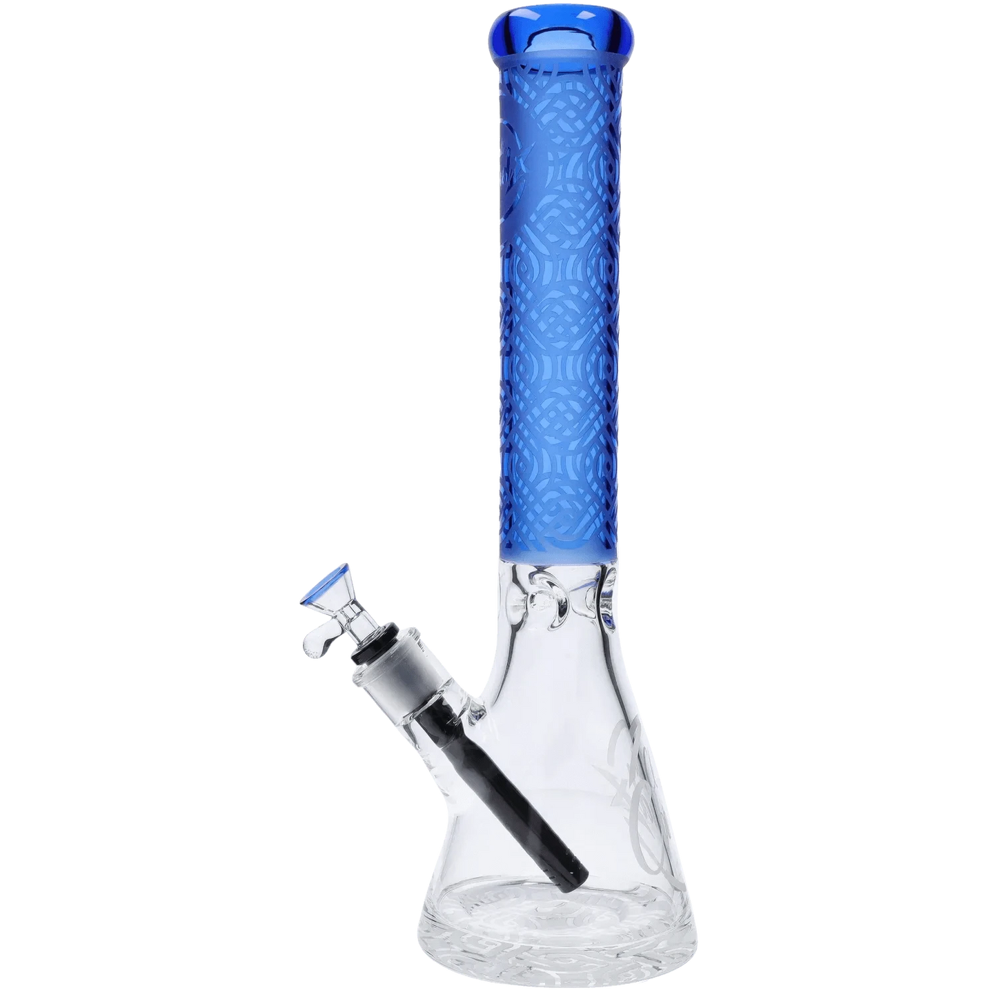Cloud Cali Inc Bong Milky Blue Cloud Cali X 15-inch Engraved Thick Base Beaker Water Pipe
