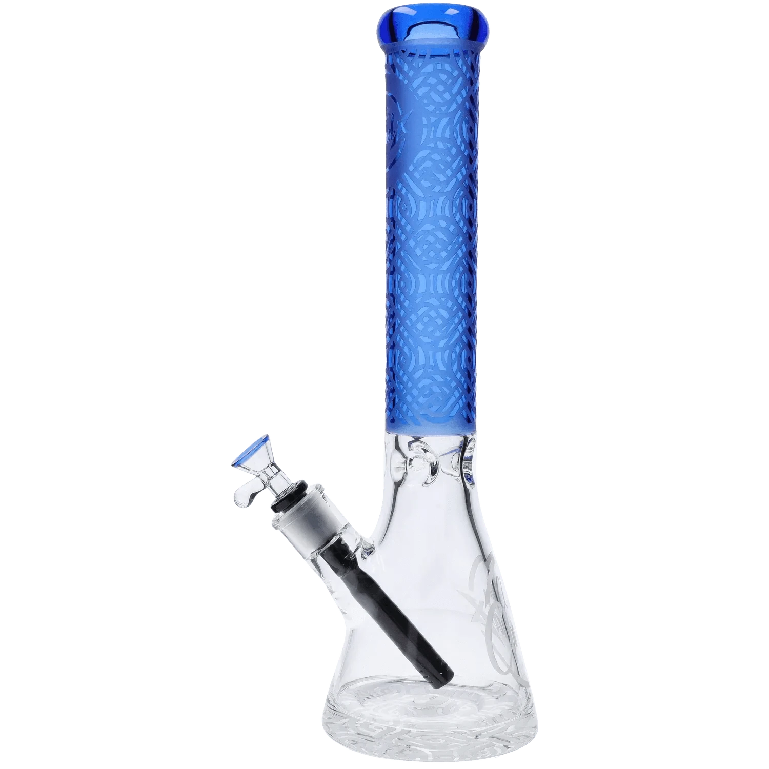 Cloud Cali Inc Bong Milky Blue Cloud Cali X 15-inch Engraved Thick Base Beaker Water Pipe
