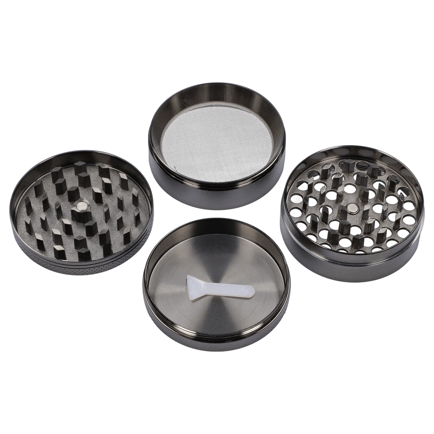 Cloud Cali Inc Grinder DHC 63mm Chrome w/ Psychadelic Mushroom Grinder