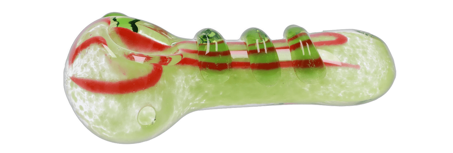 Cloud Cali Inc Hand Pipe Green DHC 3-inch Glass w/ Drips Hand Pipe