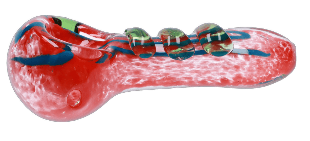 Cloud Cali Inc Hand Pipe Red DHC 3-inch Glass w/ Drips Hand Pipe