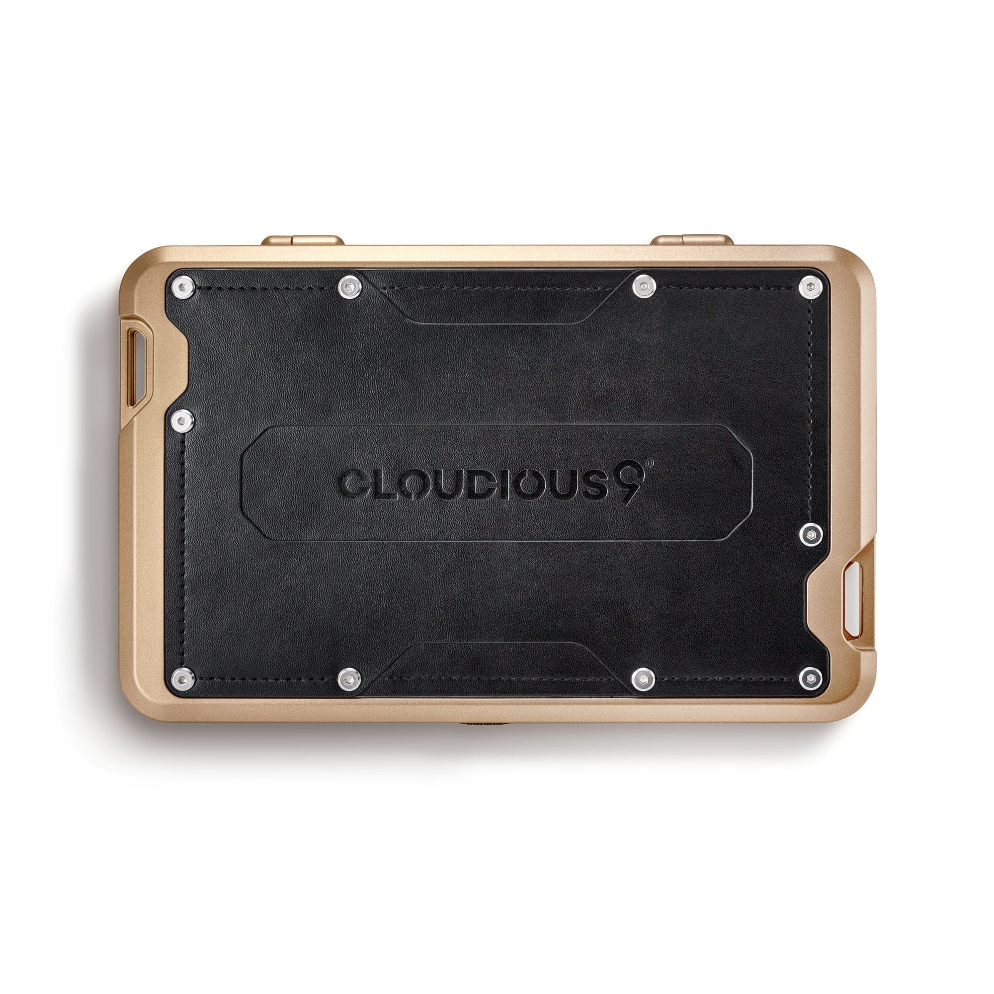 Overhead view of the M.L.T.9 Portable Rolling Tray Survival Kit, showing a dark, compact case with metallic accents.