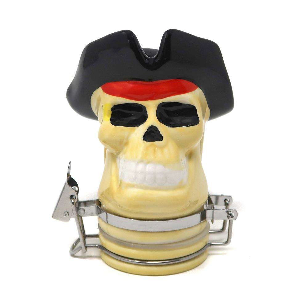 Contained Art Stash Jar Porcelain Pirate Skull Jar | 100mL