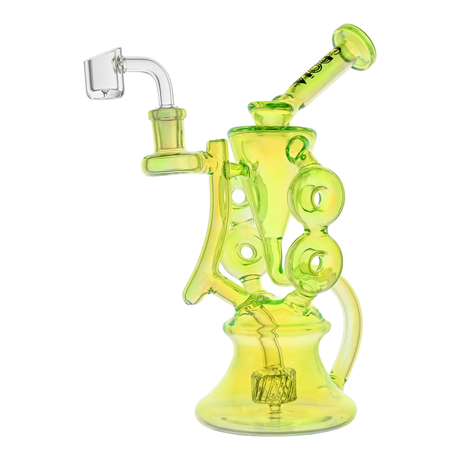 Croia Glass 10" Symmetrical Quad-Donut Klein Recycler Dab Rig | Croia Glass