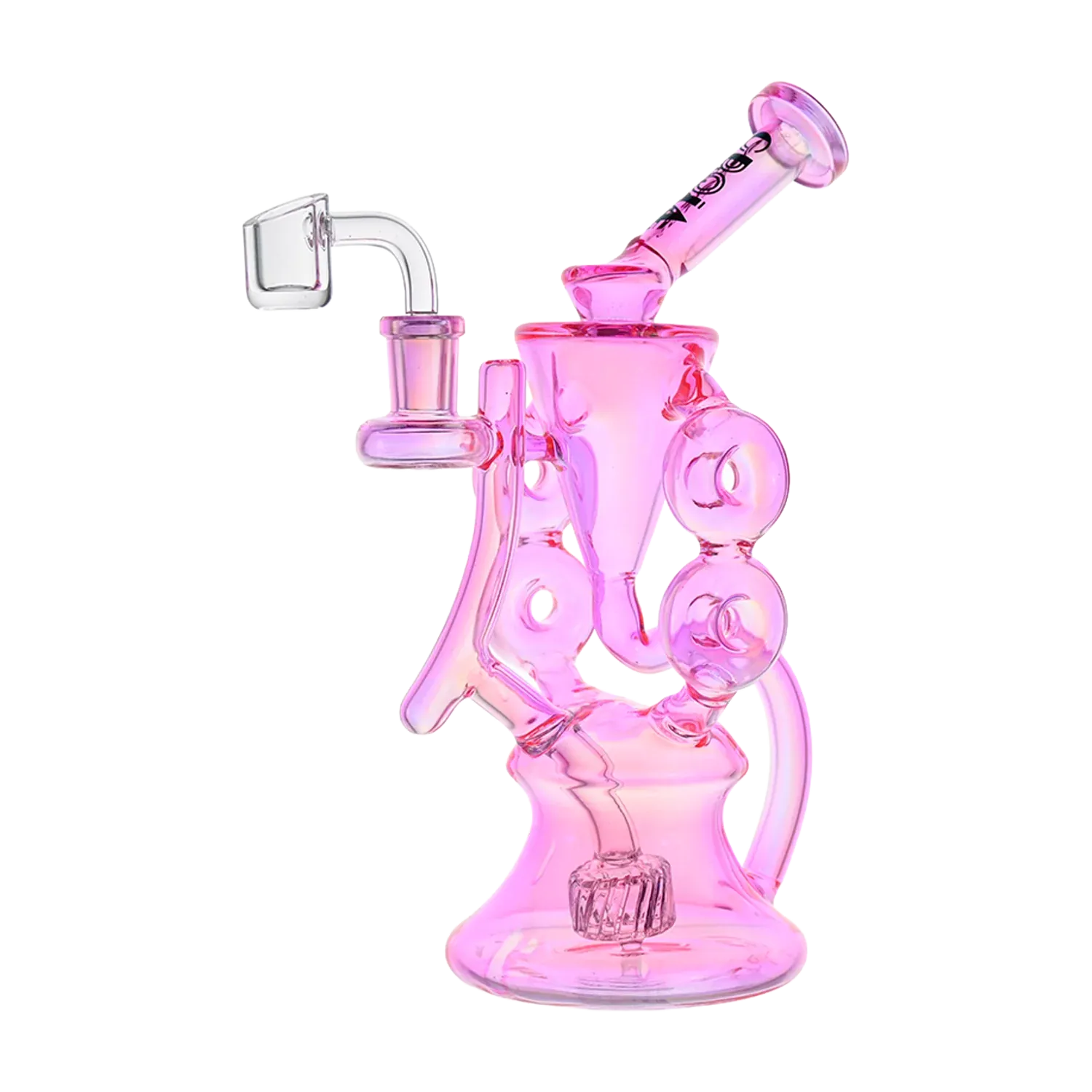Croia Glass 10" Symmetrical Quad-Donut Klein Recycler Dab Rig | Croia Glass