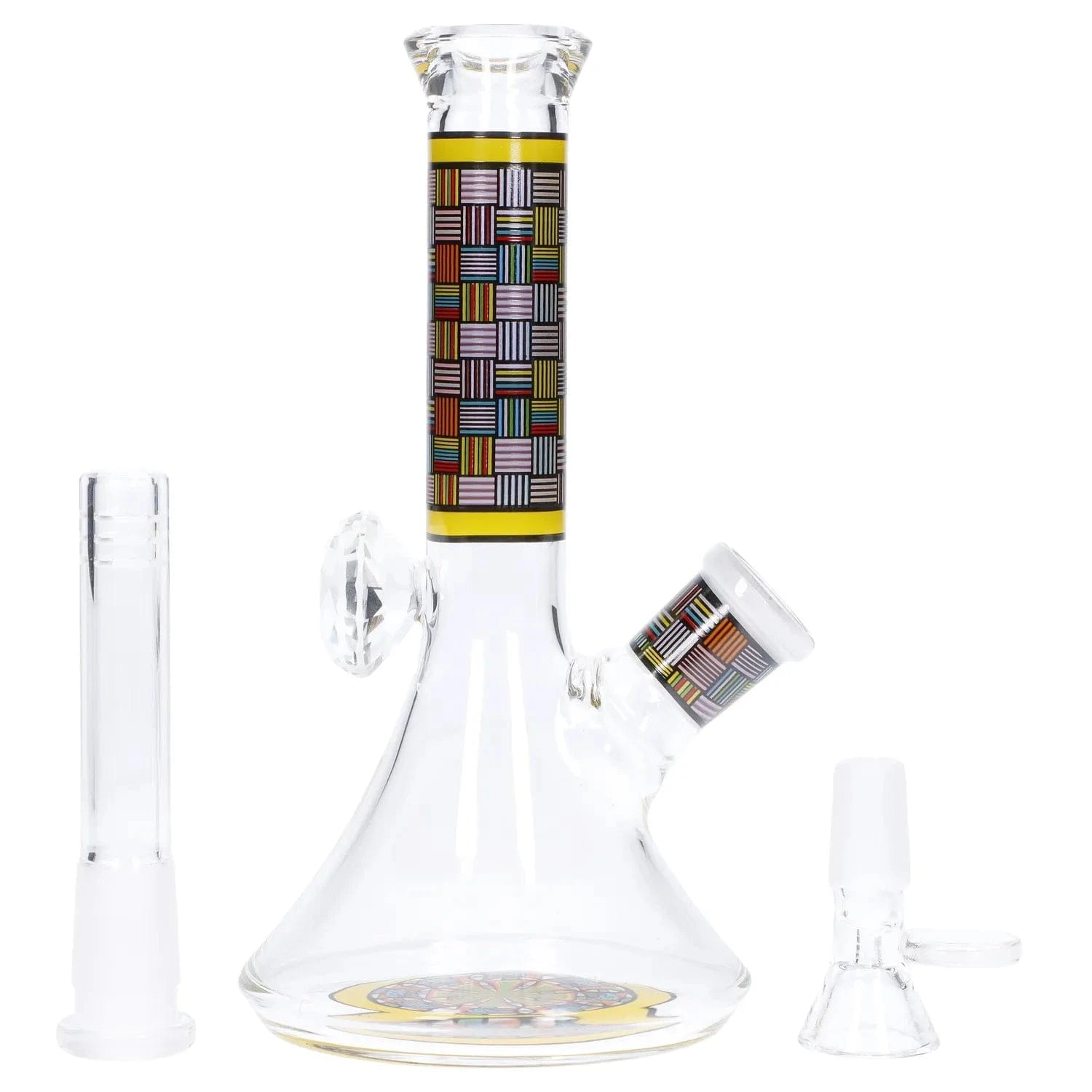 Daily High Club Bong Diamond Beaker with Colorful Tube - 7 in