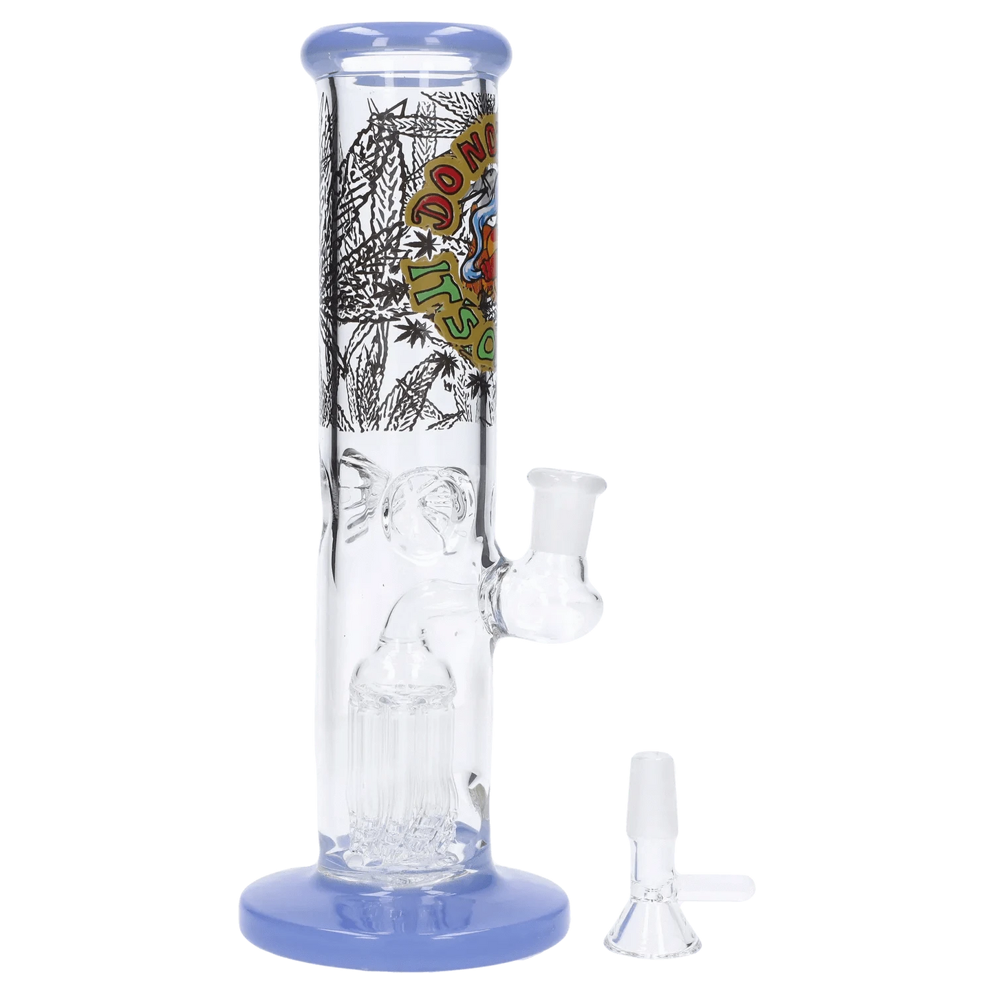 Daily High Club Bong Do Not Panic Straight Tube with Tree Perc - 10 in