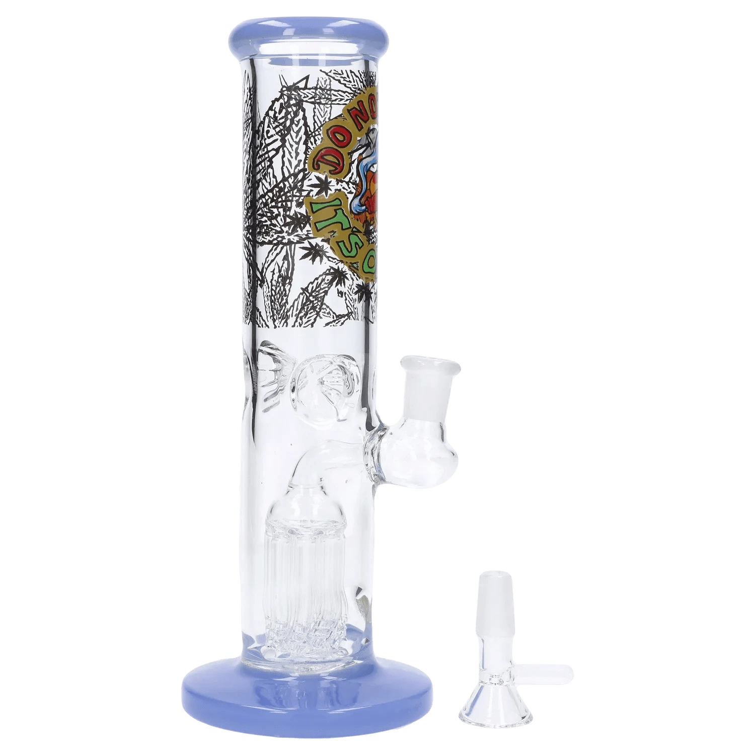 Daily High Club Bong Do Not Panic Straight Tube with Tree Perc - 10 in