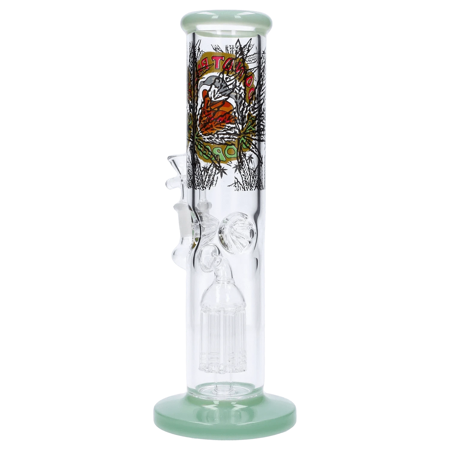 Daily High Club Bong Do Not Panic Straight Tube with Tree Perc - 10 in