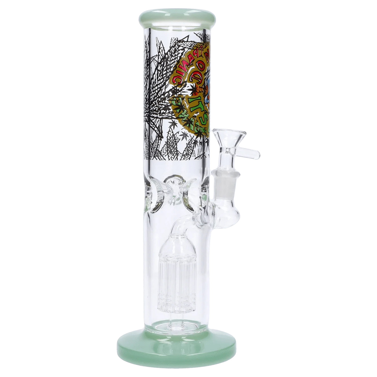 Daily High Club Bong Do Not Panic Straight Tube with Tree Perc - 10 in