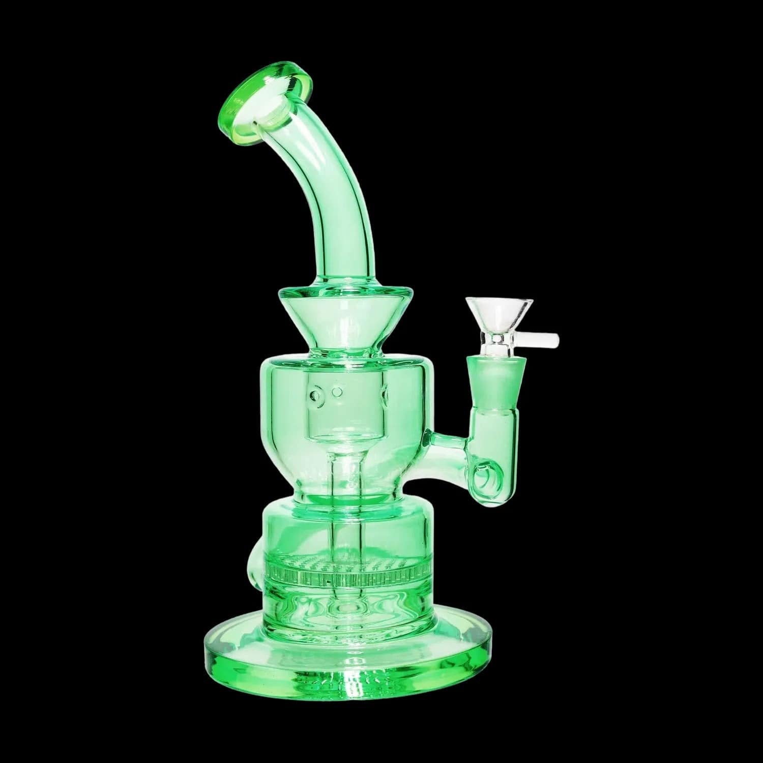 Daily High Club Bong Neon Bent Neck with Honeycomb Percolator and Thick Base Water Pipe