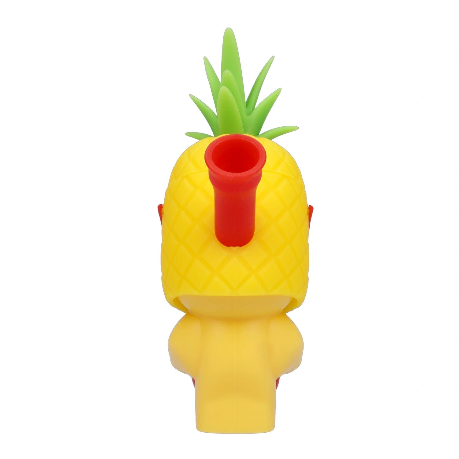 Front view of the “Party Pineapple” Smoking Box, a vibrant yellow box designed to resemble a pineapple with a green leafy top.