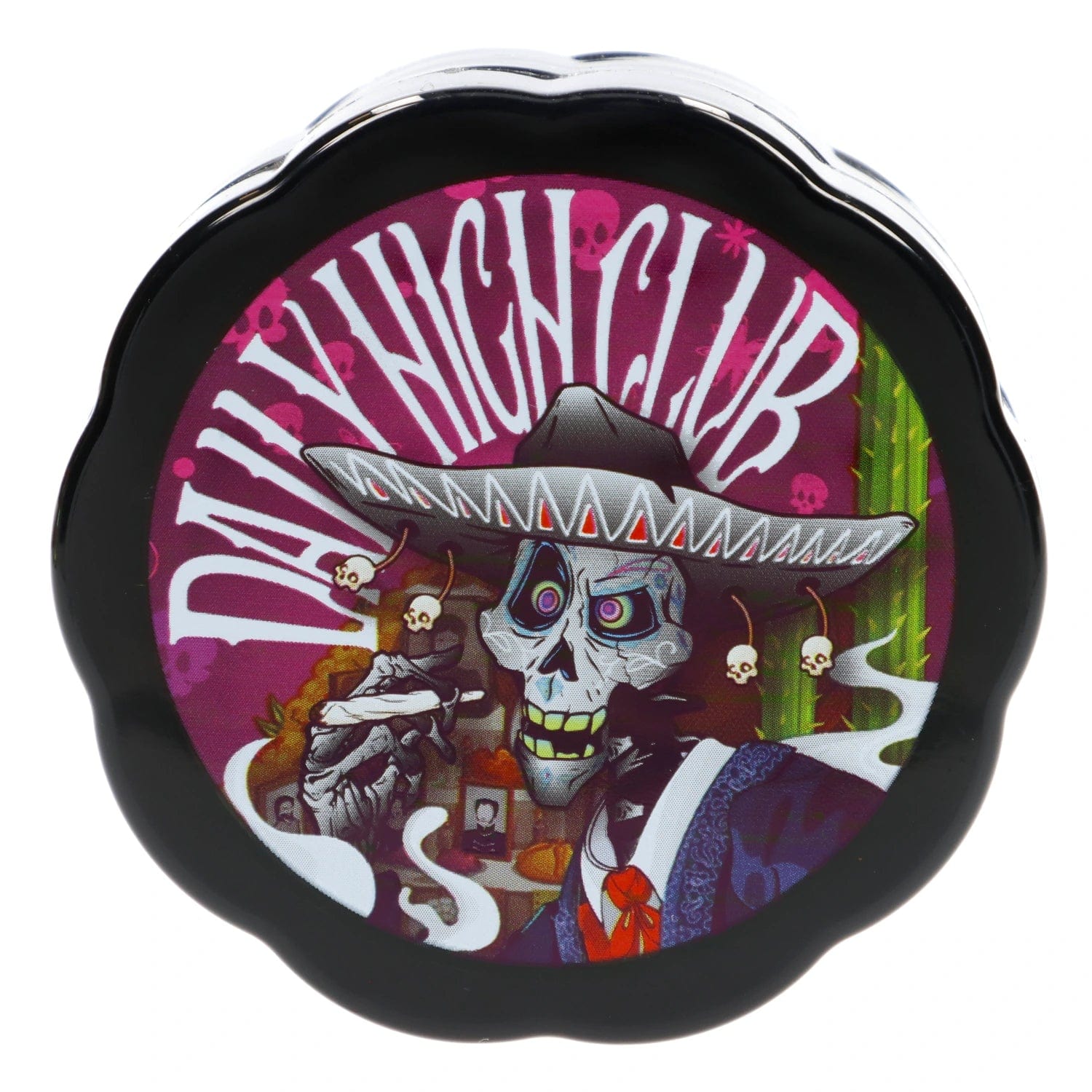 Front view of the “Radioactive Wasteland” Smoking Box with a dark, textured surface and vibrant, layered lettering.