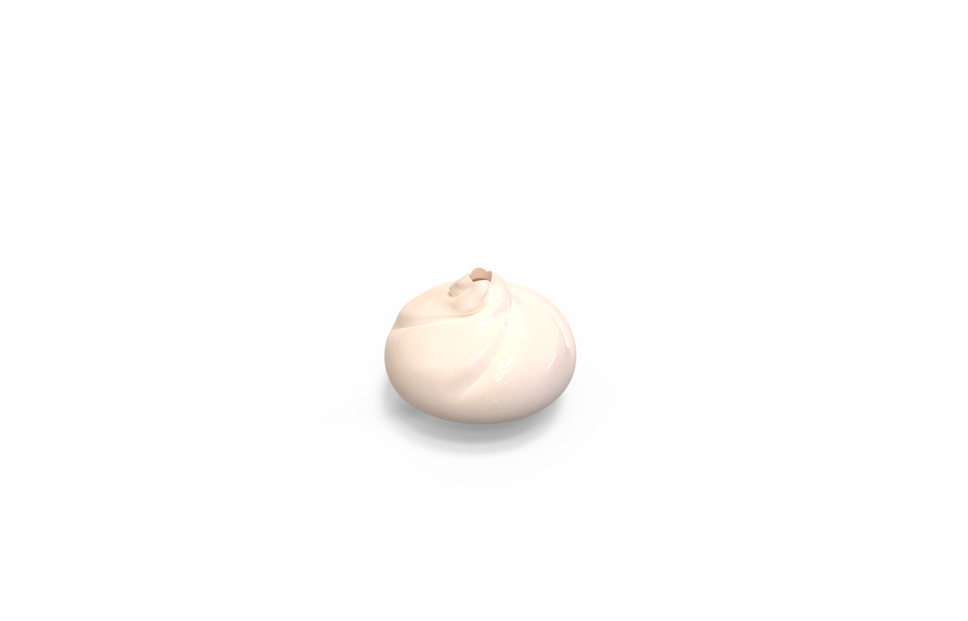 Top-down view of the Dumpling Carb Cap, a small, smooth ceramic piece on a plain white surface.