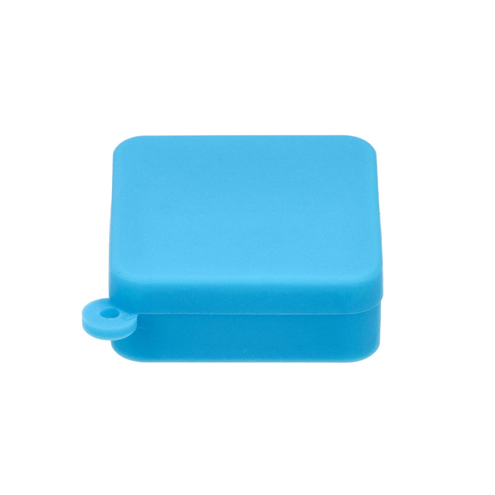 Front view of the Silicone Keychain Container Square 9ml, a small, square container with a keychain loop, isolated on a white background.