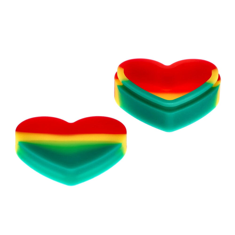 A top-down view of the Silicone Container Heart 18ml, showcasing its smooth, heart-shaped form and vibrant red hue.