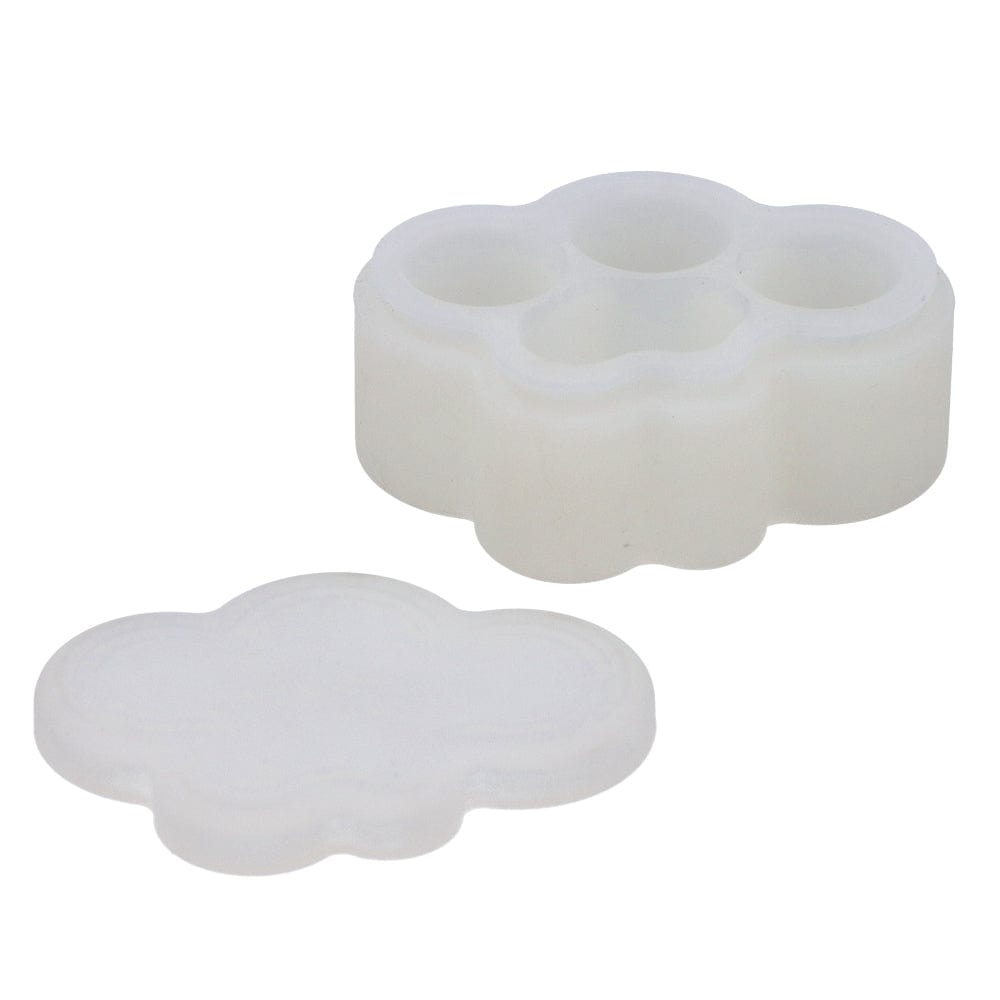 A top-down view of the Cloud Silicone Container 22ml, showcasing its smooth, rounded shape and translucent material.