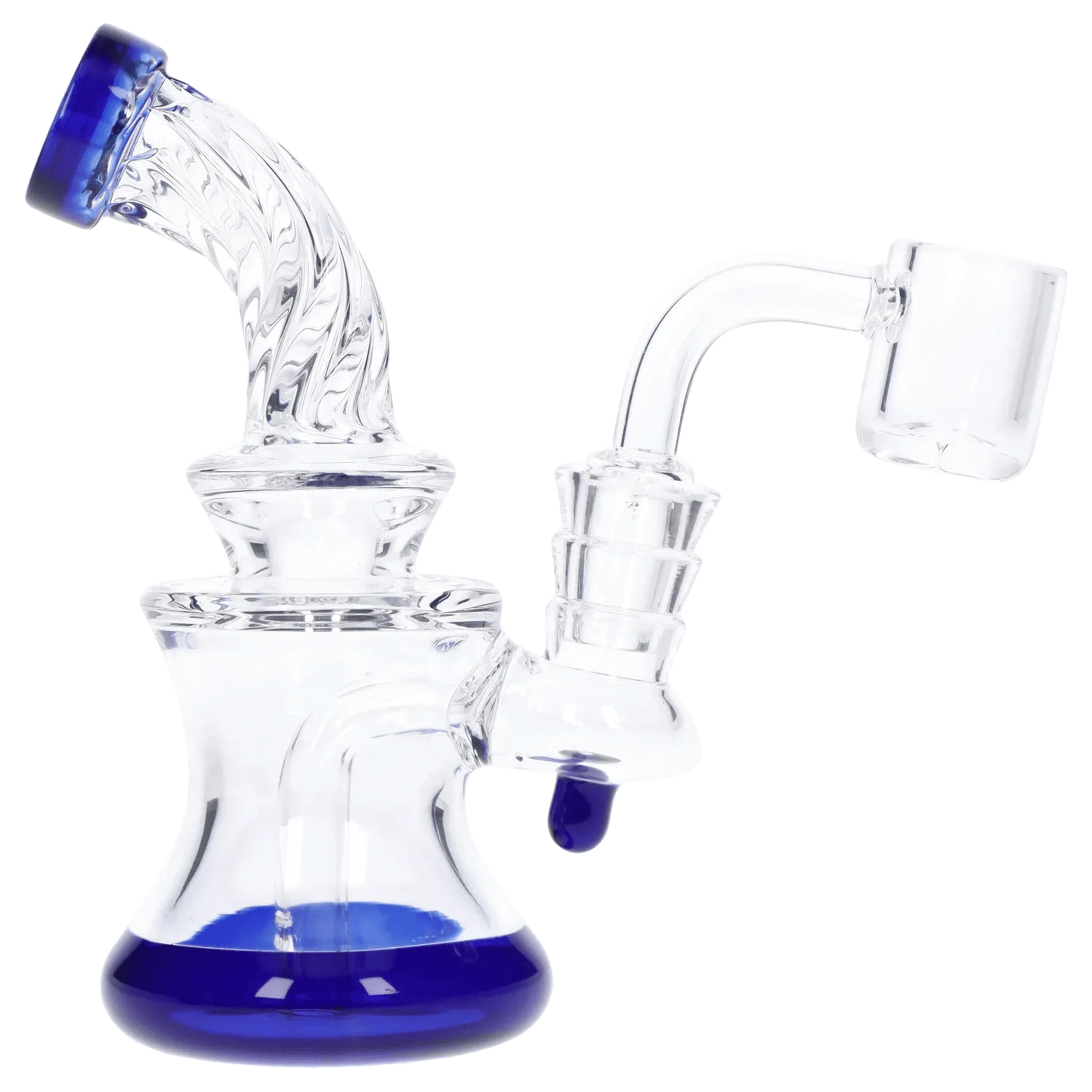 Daily High Club Dab Rig blue Twisted Neck Dab Rig with Showerhead Perc - 5 in
