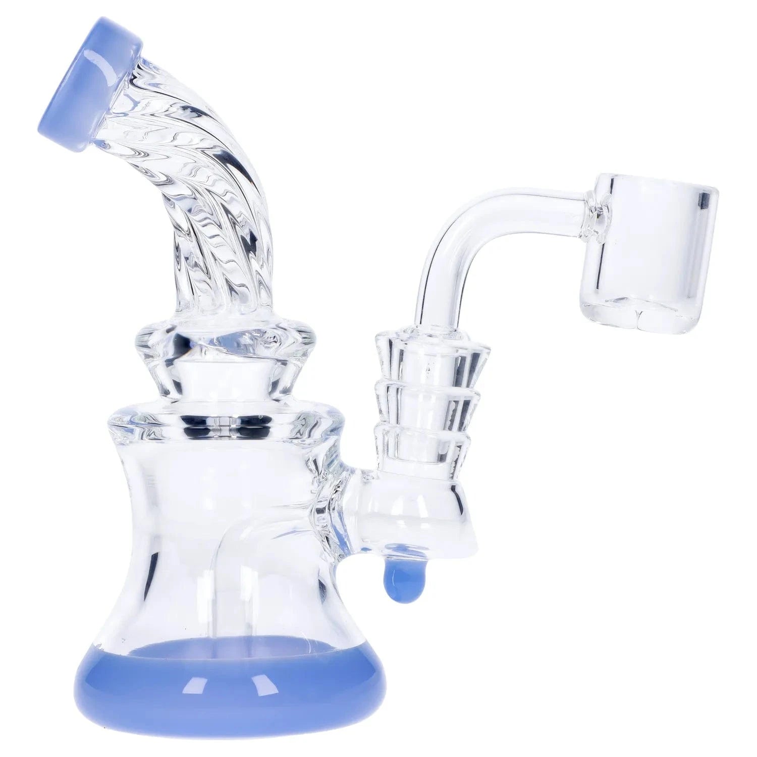 Daily High Club Dab Rig light blue Twisted Neck Dab Rig with Showerhead Perc - 5 in