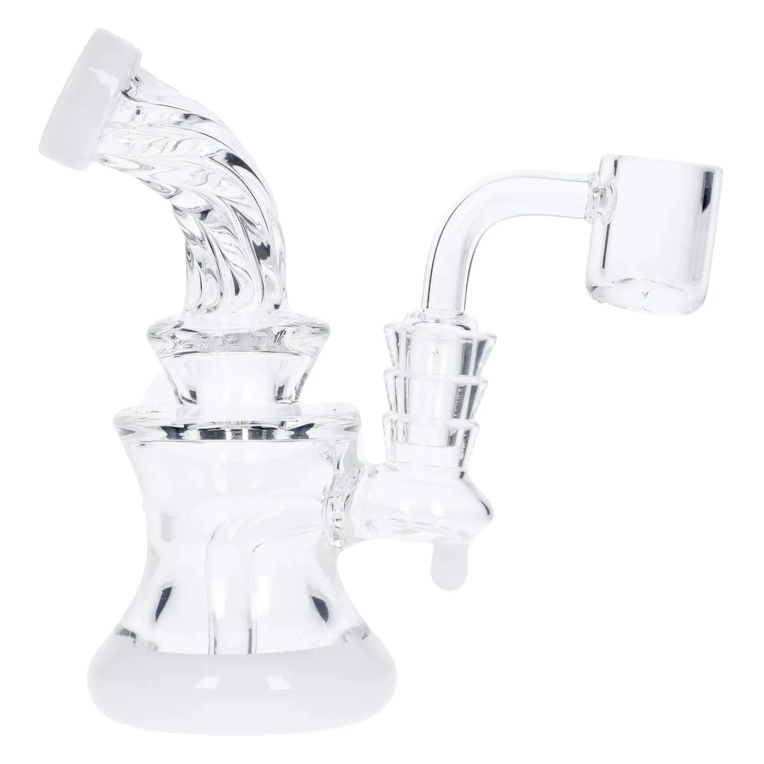 Daily High Club Dab Rig white Twisted Neck Dab Rig with Showerhead Perc - 5 in