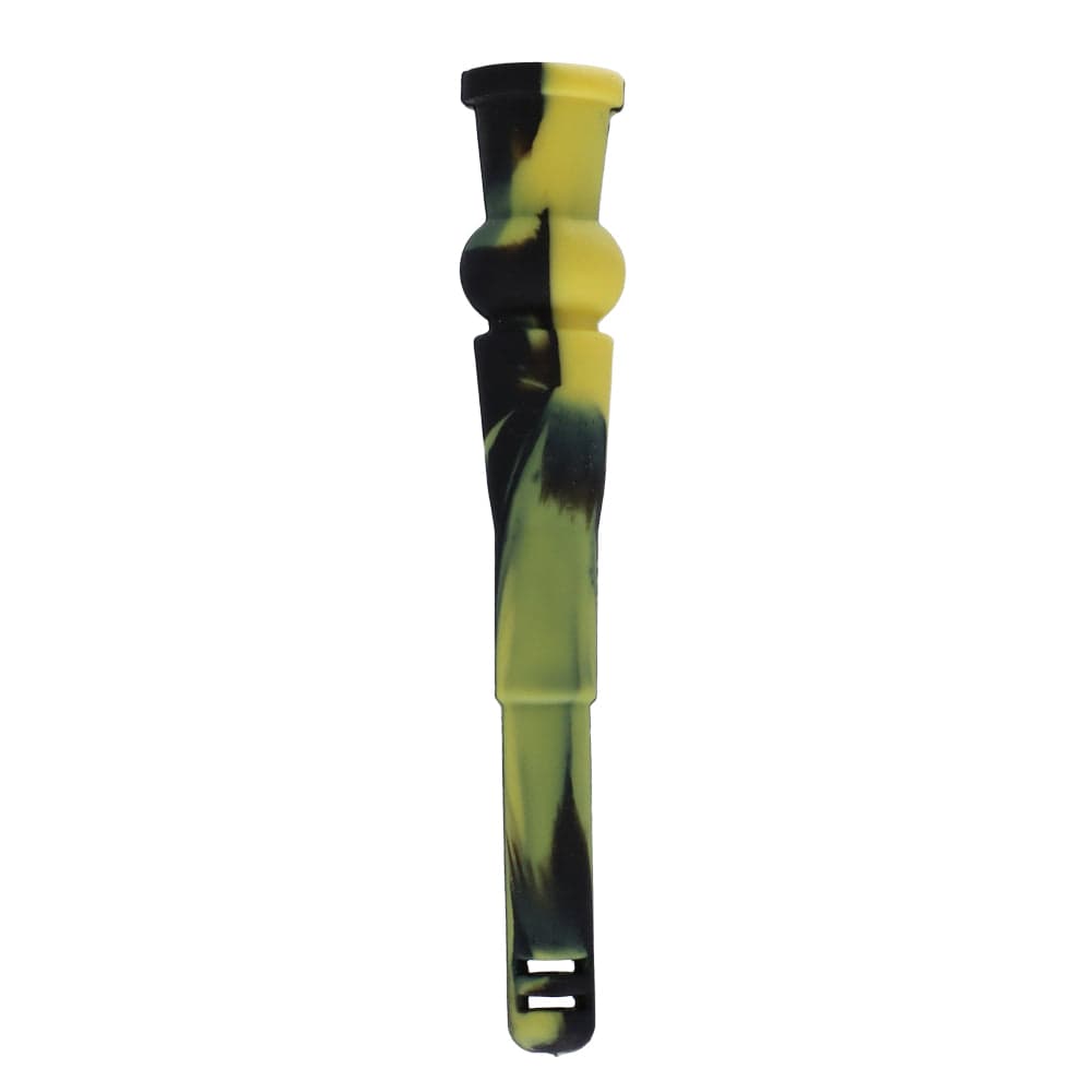 Front view of the 130mm Silicone Downstem, showcasing its translucent, slightly curved form against a plain white background.