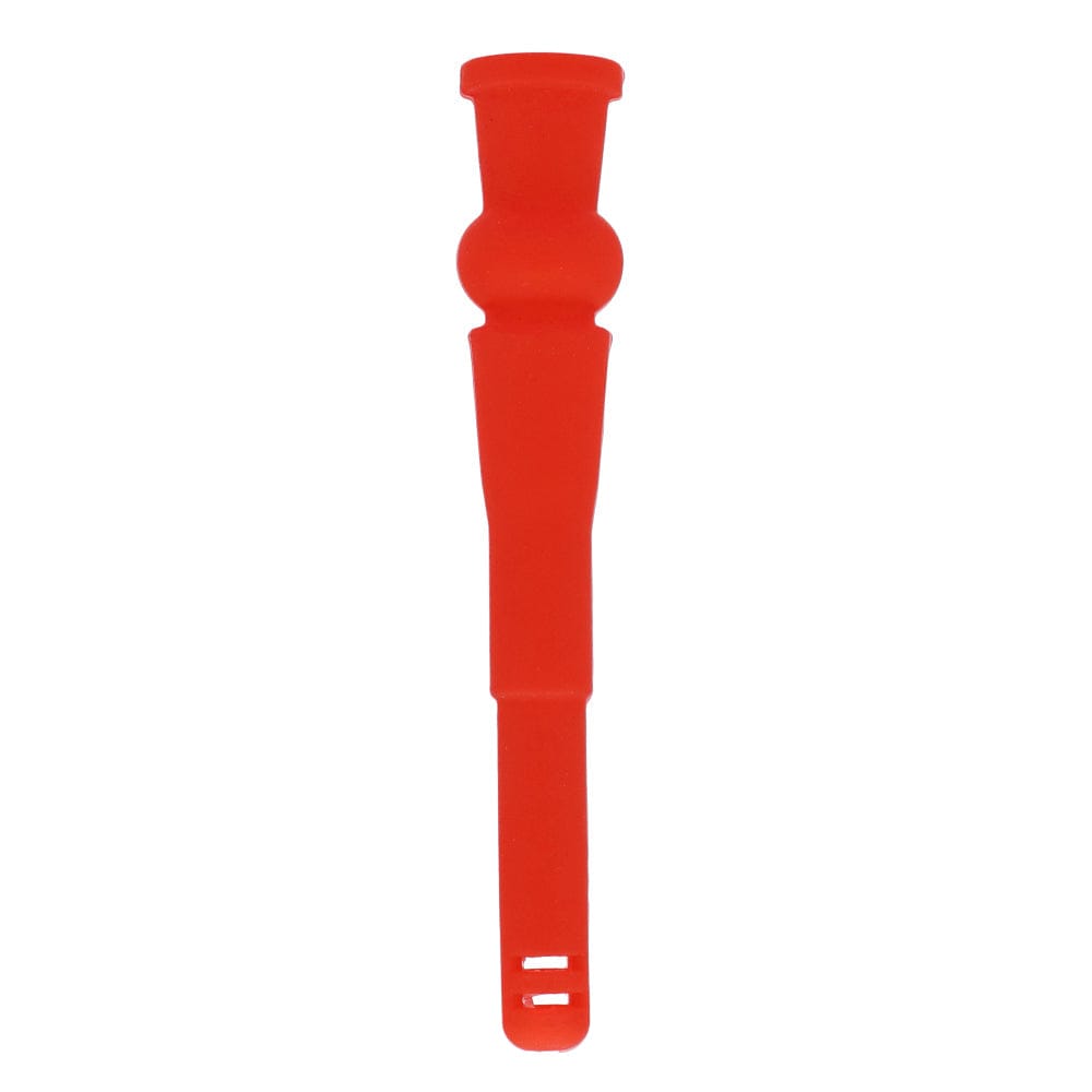 Front view of the 130mm Silicone Downstem, a red, cylindrical piece with a rounded top and simple design.