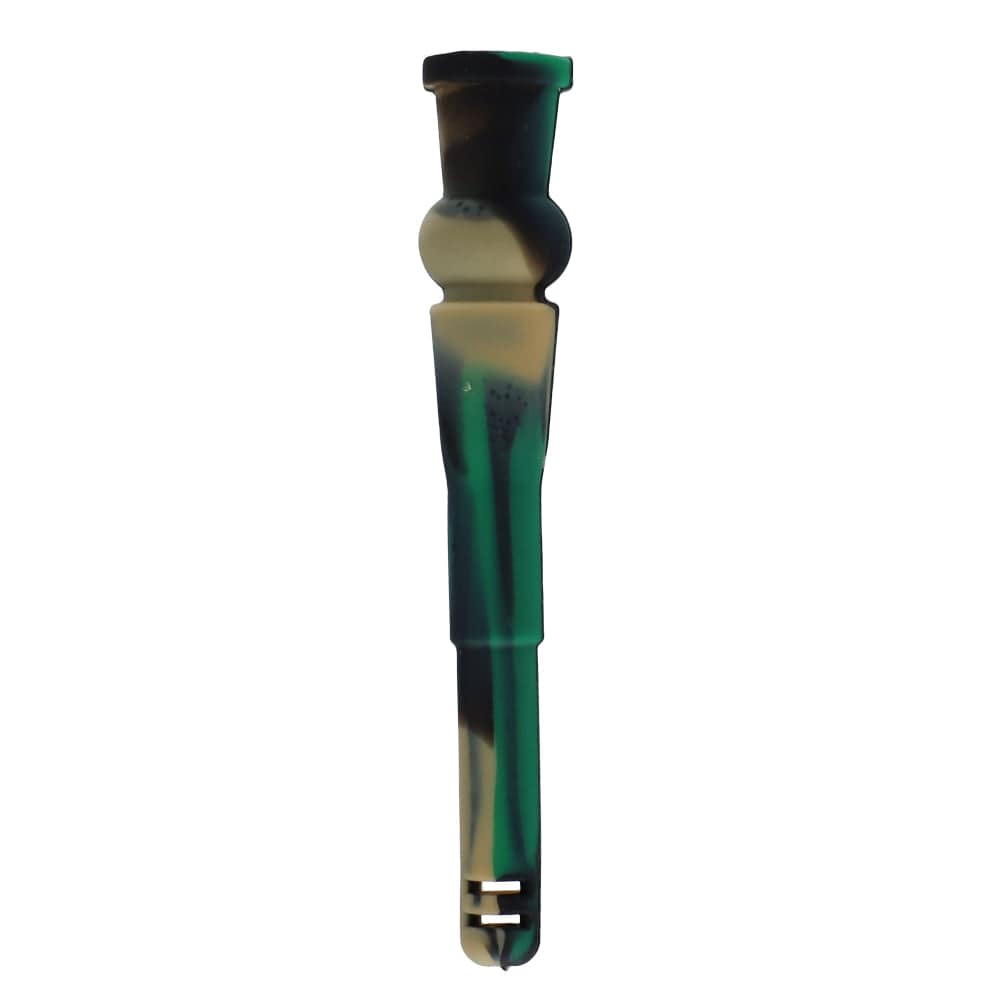 Front view of the 130mm Silicone Downstem, showcasing its translucent material and simple cylindrical shape against a plain white background.