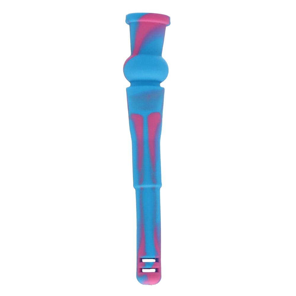 Front view of the 130mm Silicone Downstem, a translucent blue tube with a simple, cylindrical shape.