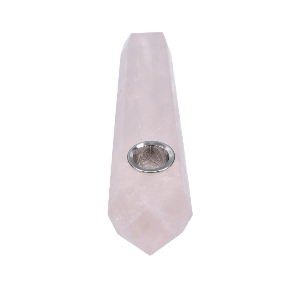 Front view of the Crystal Hand Pipe, a carved stone pipe with a visible bowl and mouthpiece.