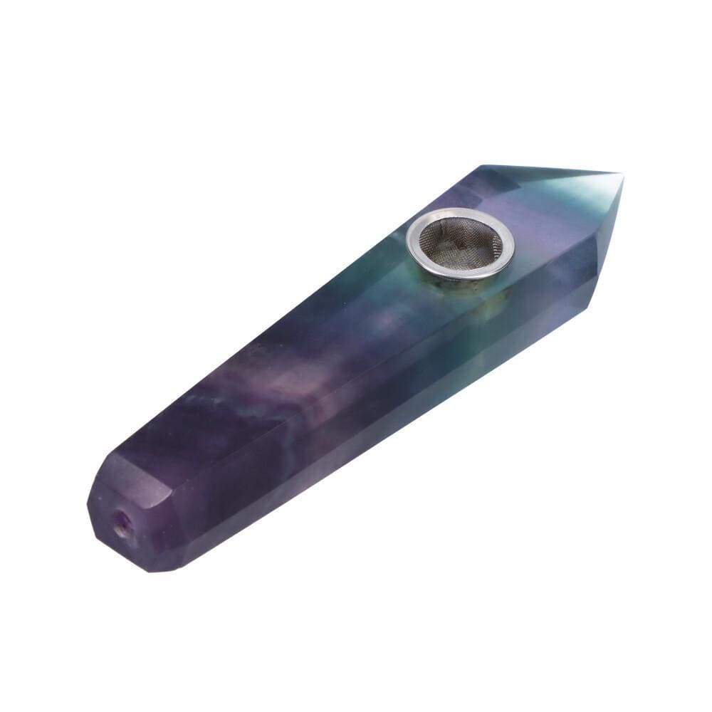 A diagonally angled view of the Crystal Hand Pipe, showcasing its smooth, sculpted form in a translucent material.