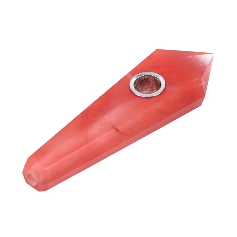 A three-quarter view of the Crystal Hand Pipe, showing the clear glass construction and simple, handheld design.