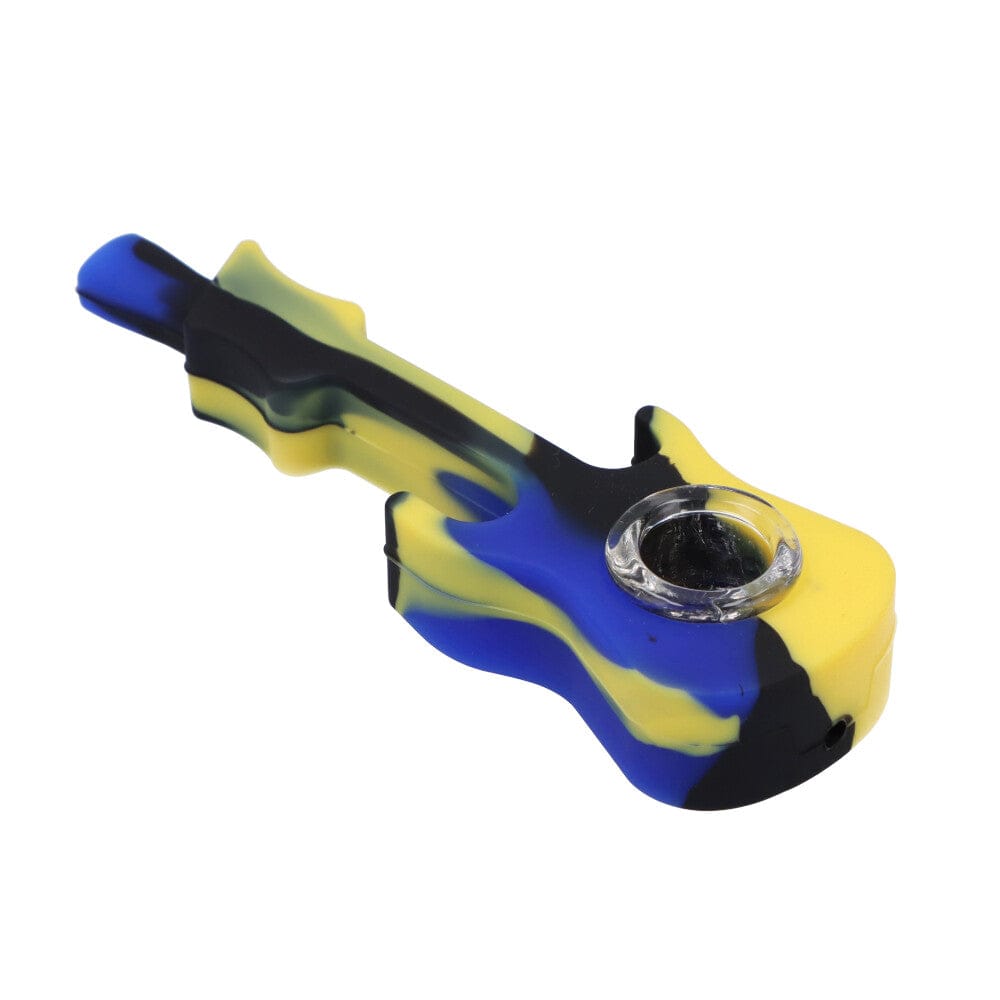 Colorful silicone pipe for cannabis use.