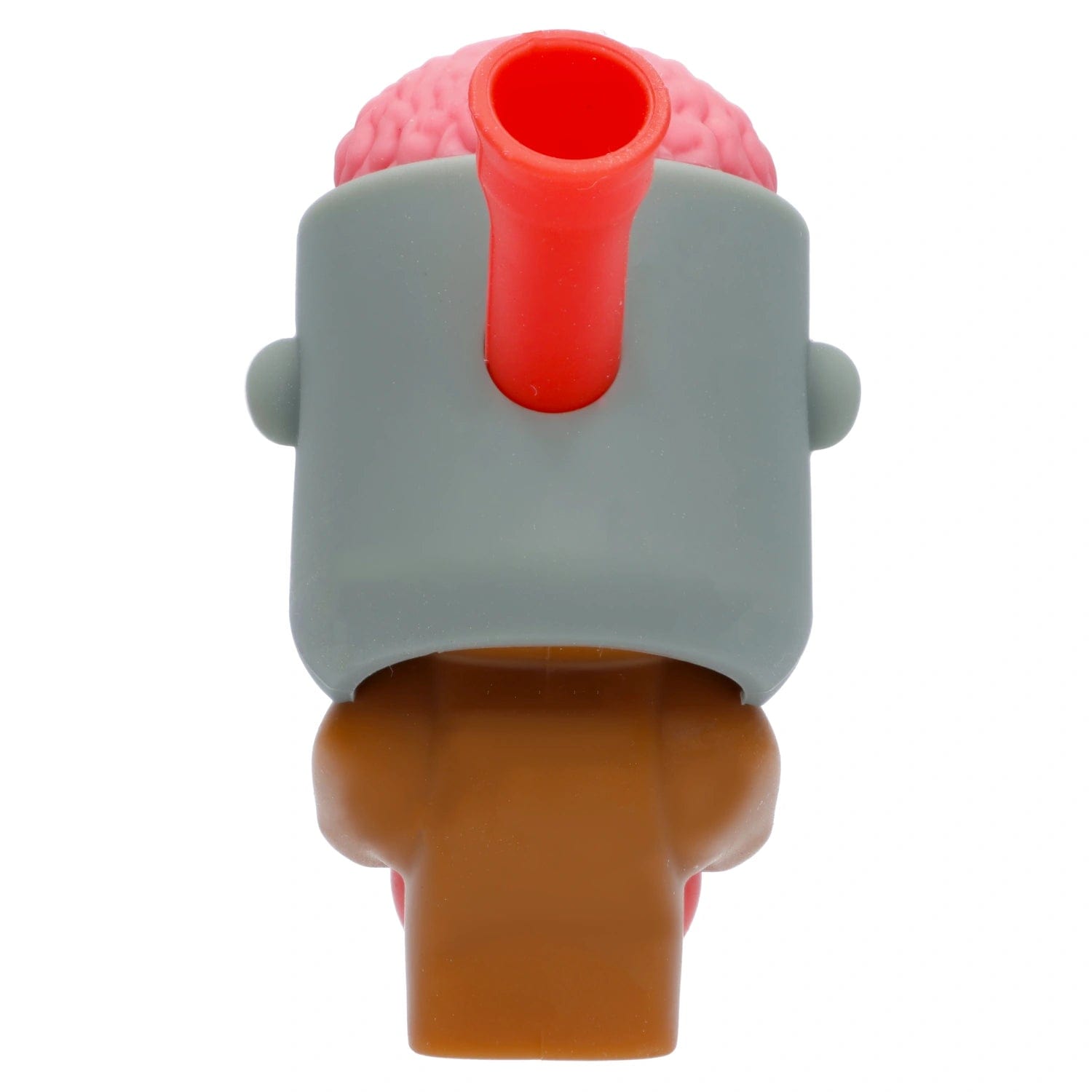 A close-up, angled view of the Zombie Silipipe, showcasing its red mouthpiece against a muted green body.