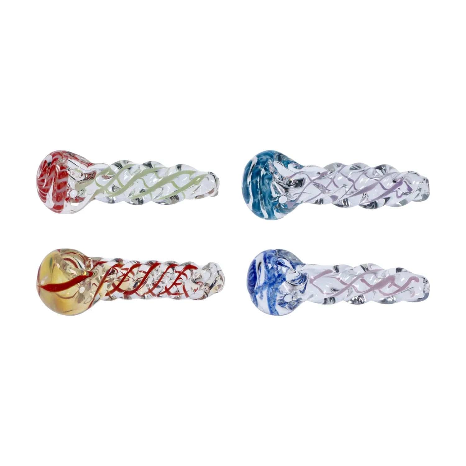 Daily High Club Handpipe 3-inch Glass Ribbed Twist Hand Pipe