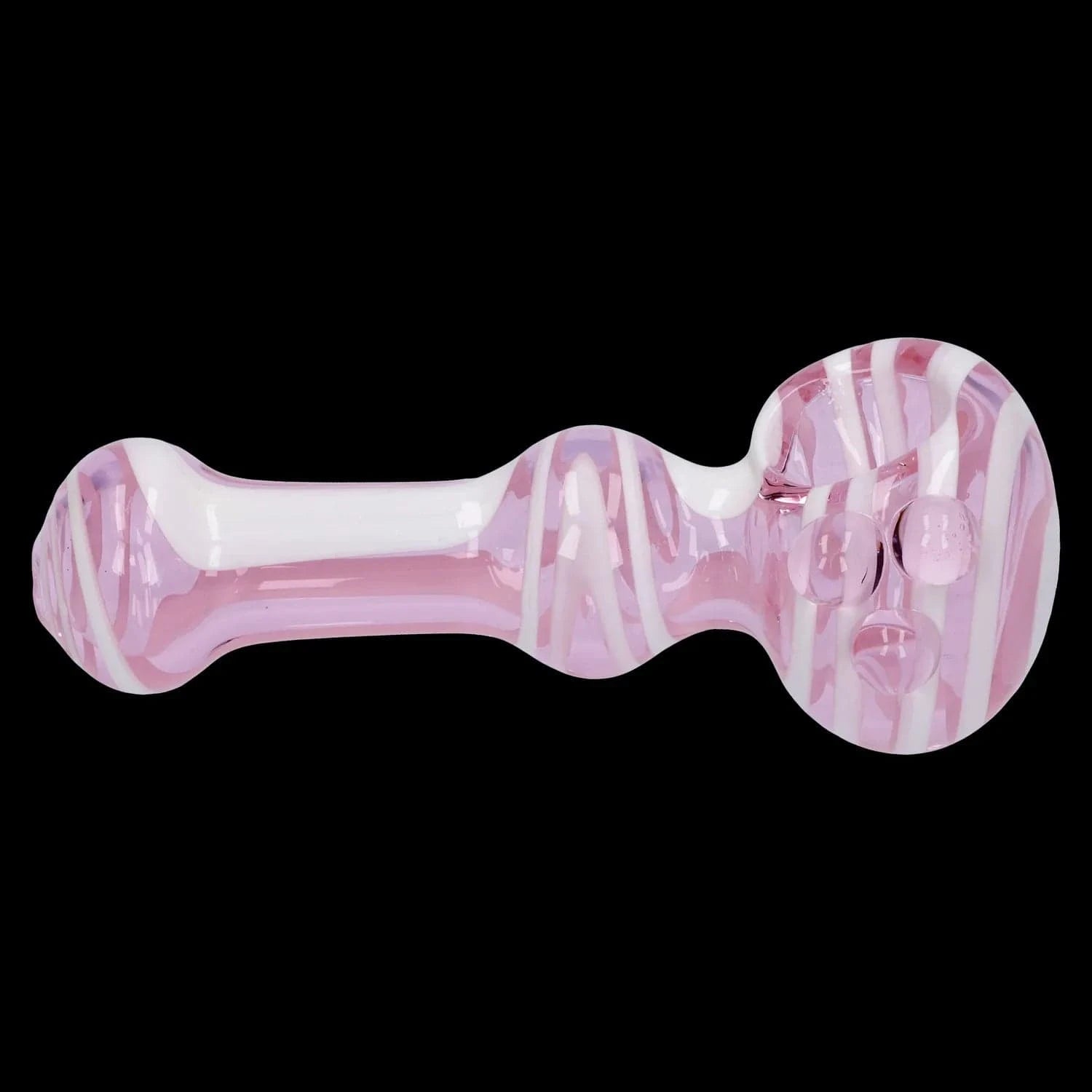 A side view of the Swirl Color Tube Pipe - 4.5 in, showing the colorful glass swirl design of the curved tube.