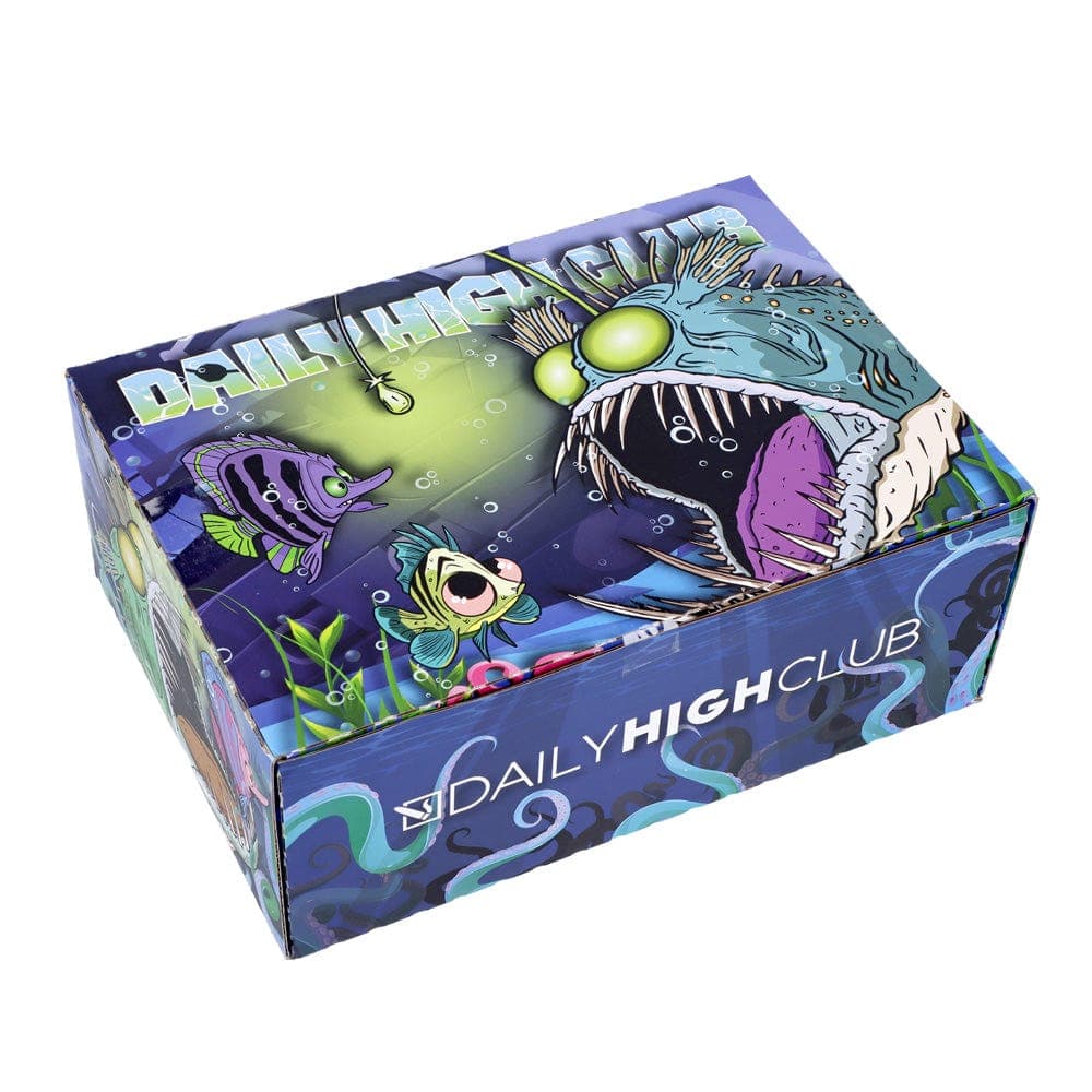 Front view of the “Angler Fish” Box, showcasing a detailed illustration of an anglerfish on a dark background.