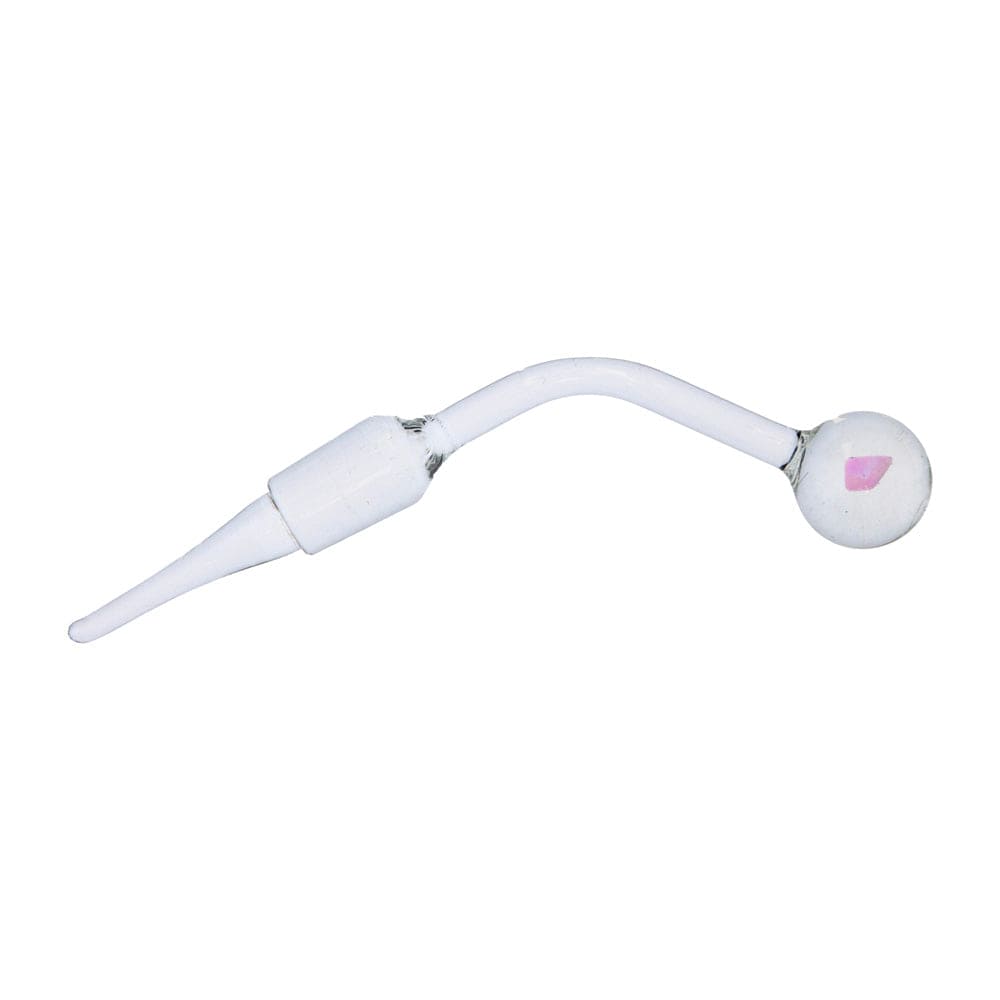 A side view of the “Angler Fish” Box, showcasing its curved, clear glass design against a plain white backdrop.