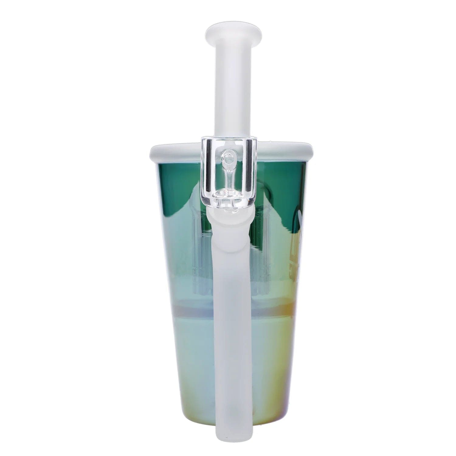 A front view of the “April 2024 Zaza Crash” Limited Edition Deluxe Box, showing a clear glass piece with a long, slender neck joint.