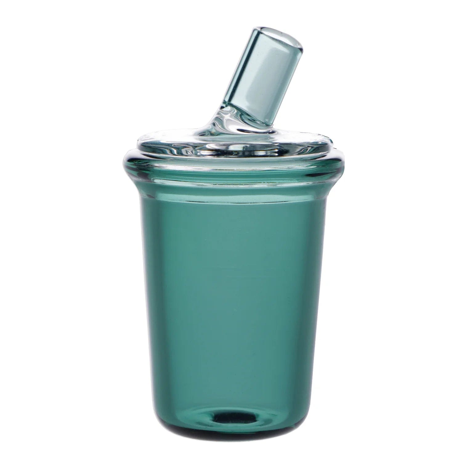 Front view of the “April 2024 Zaza Crash” Limited Edition Deluxe Box, showcasing its clear glass construction and curved neck design.