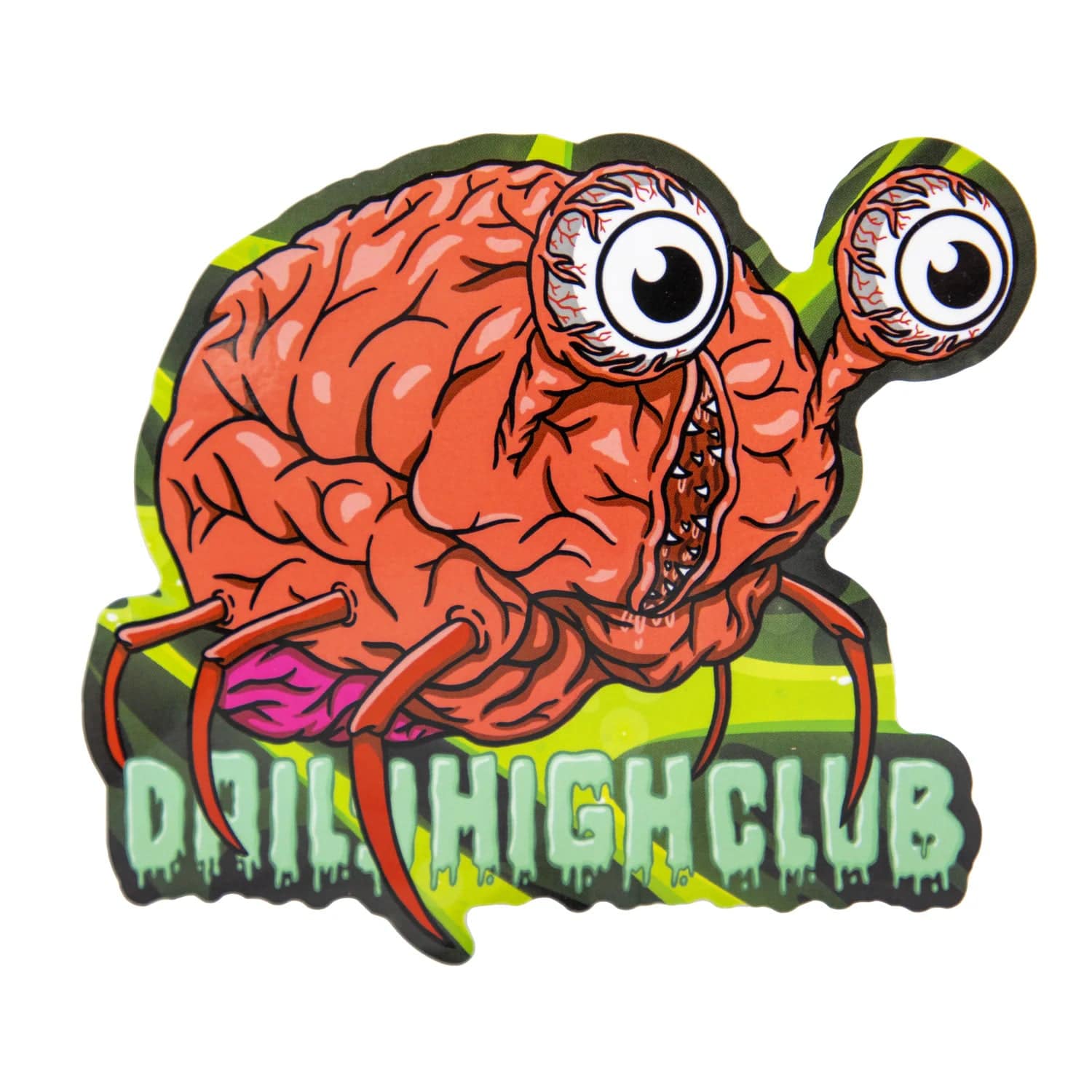 A playful illustration of the “It Came From Mars” Smoking Box, depicting a red, alien-like creature with large eyes.